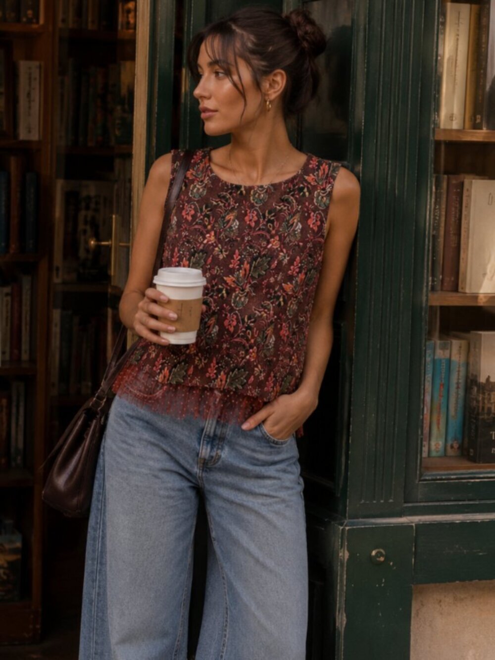 Anthropologie Eva Franco Jacquard Sleeveless Top Tank Size 2XL Artsy Whimsigoth